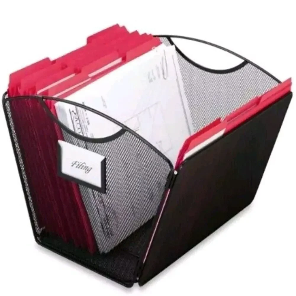Safco Onyx Mesh Desktop Tub File Organizer - 9.5
